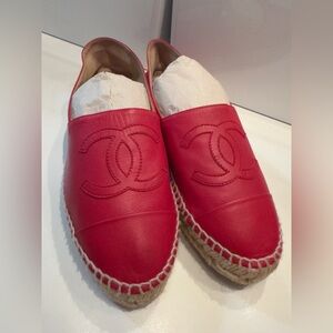 Chanel CC Leather Espadrilles 38